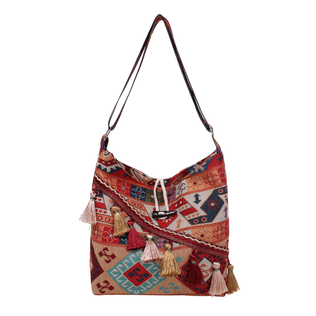 WoEthnic Patterned Flap Hobo Bag Kalsten