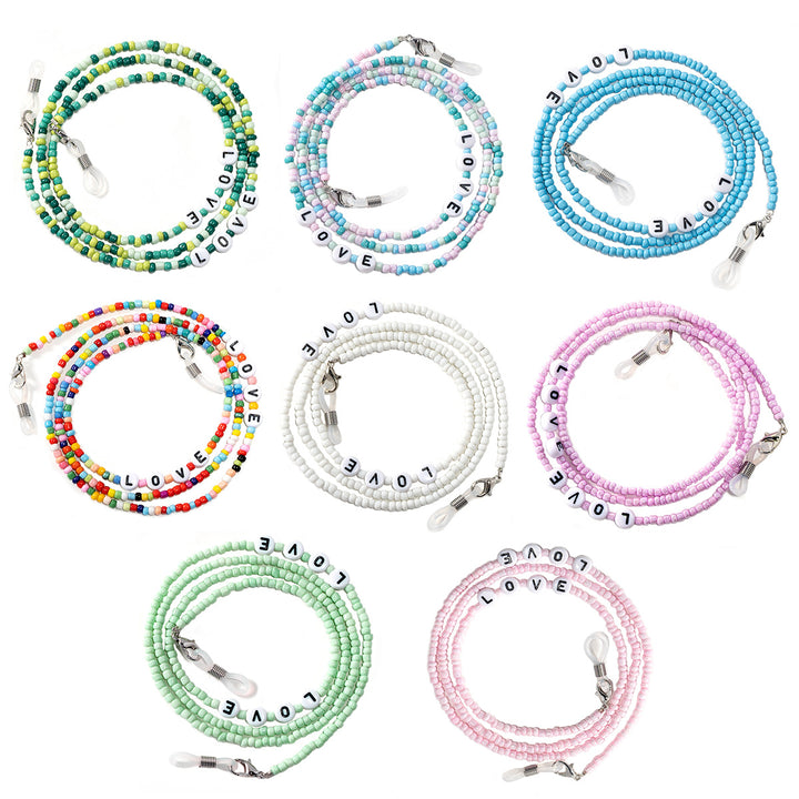 Love-themed Beaded Eyewear Chain Kalsten