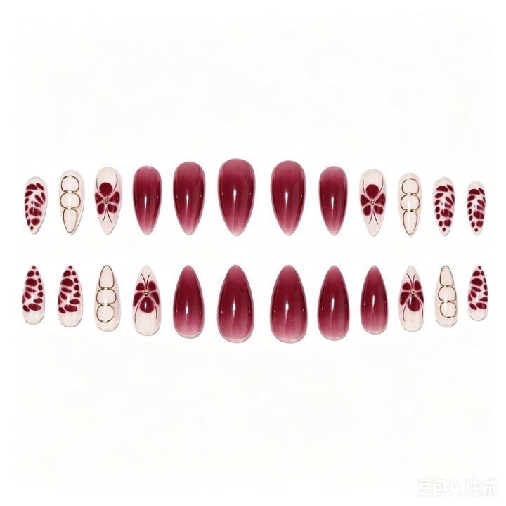 Artificial nails with elaborate flower designs and elegant accents Kalsten