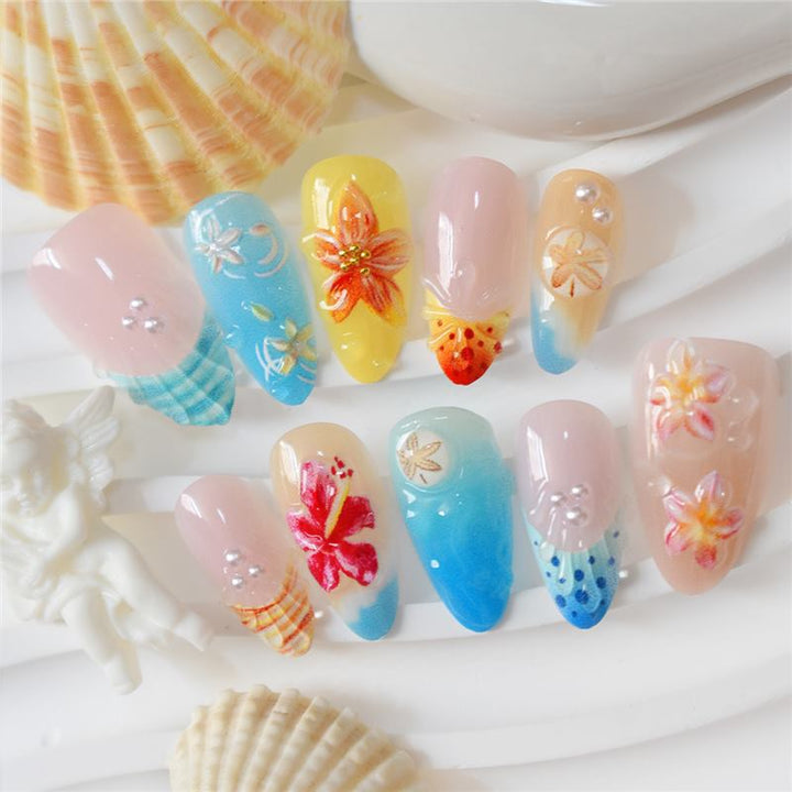 Artistic 3D Floral Nail Art Extensions Kalsten