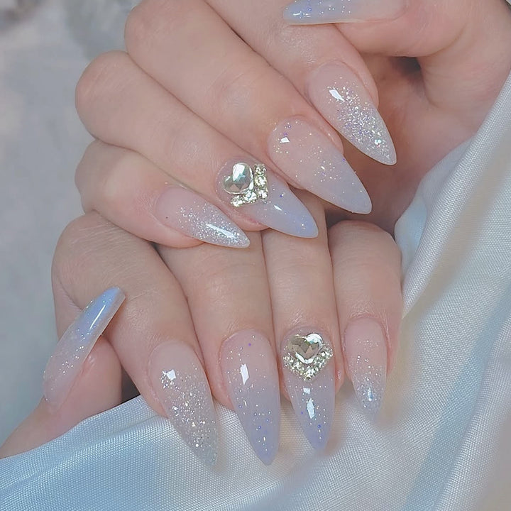 Stunning 3D Glitter Stiletto Nail Art Extensions Kalsten