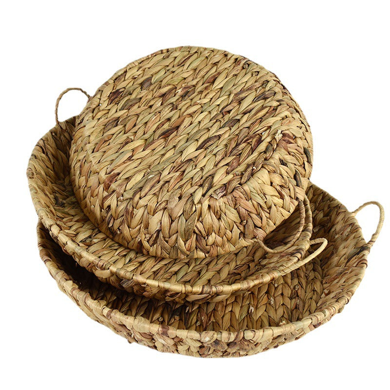 Handwoven Natural Serving Tray Set Kalsten