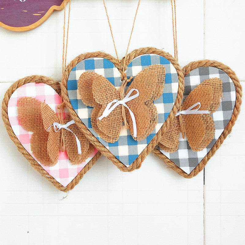 Heart-Shaped Decorative Wall Decor with Butterfly Motif
