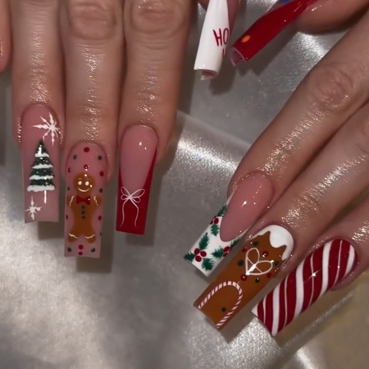 Artificial nail set with festive Christmas design Kalsten 1789118905
