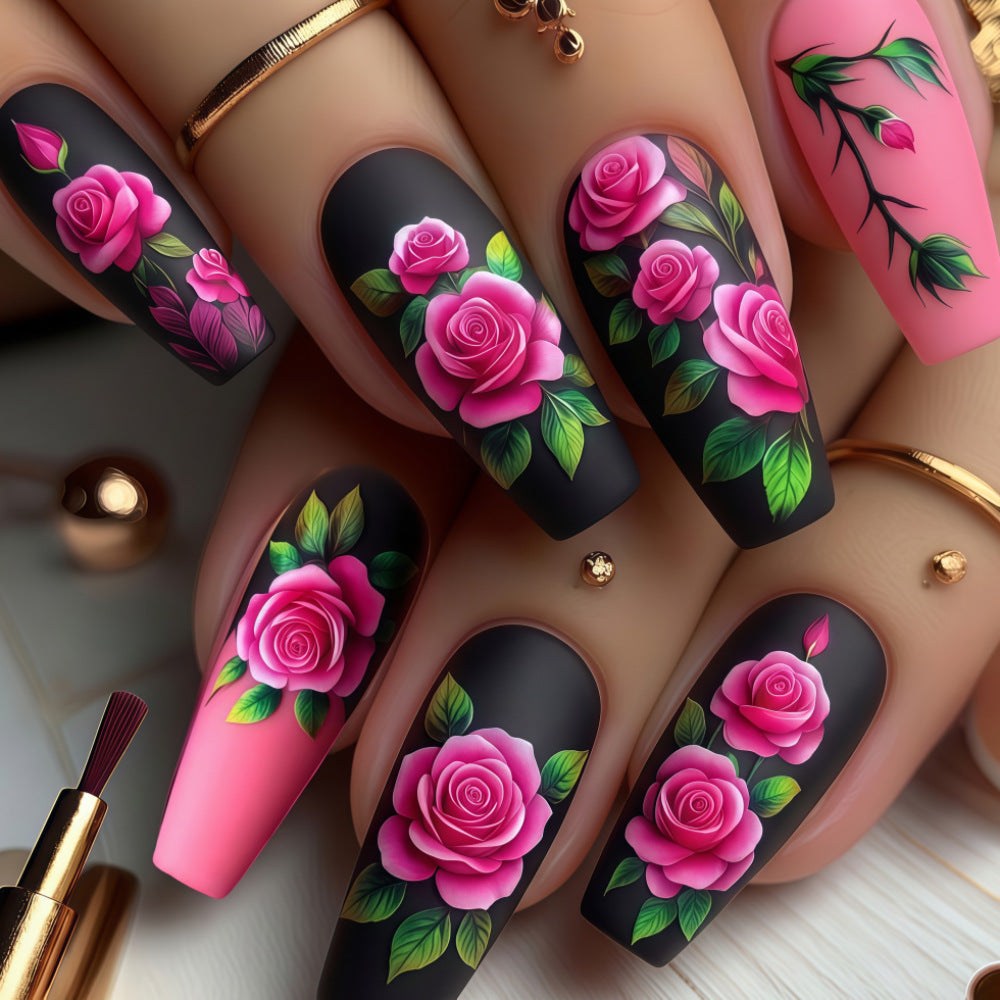 Artistic Rose Nail Tips Kalsten