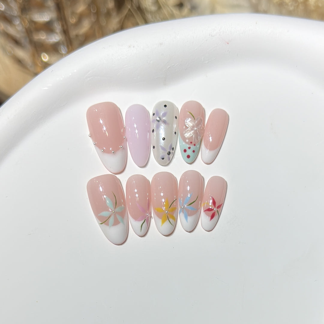 Floral Art Press-On Nail Set Kalsten