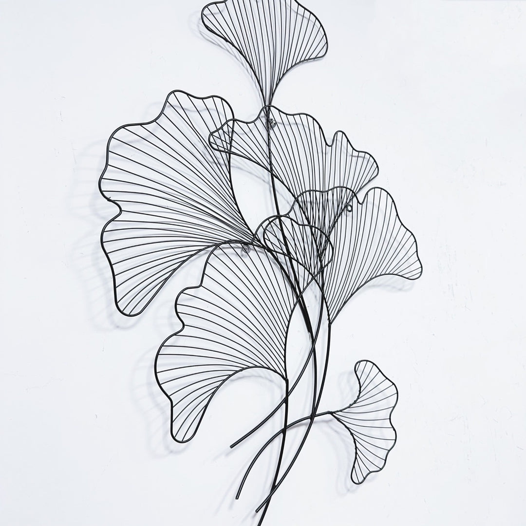 Elegant Ginkgo Leaf Metal Wall Sculpture Kalsten
