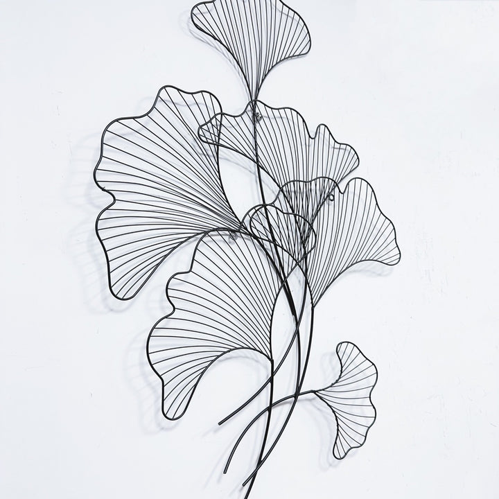 Elegant Ginkgo Leaf Metal Wall Sculpture Kalsten