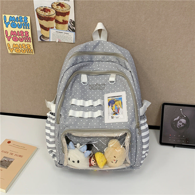 Fun Polka Dot Transparent School Backpack