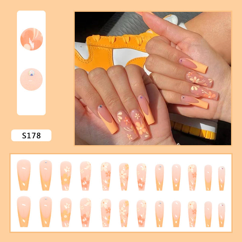 Artificial nail set with floral acrylic decorations Kalsten