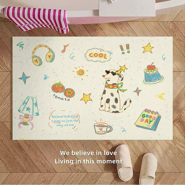 Playful Cartoon Apple-Themed Area Rug Kalsten