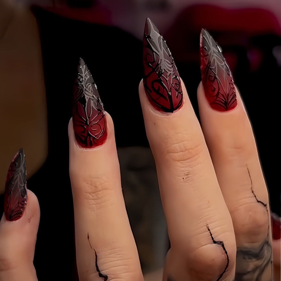 Gothic Stiletto Press-On Nail Art Set Kalsten