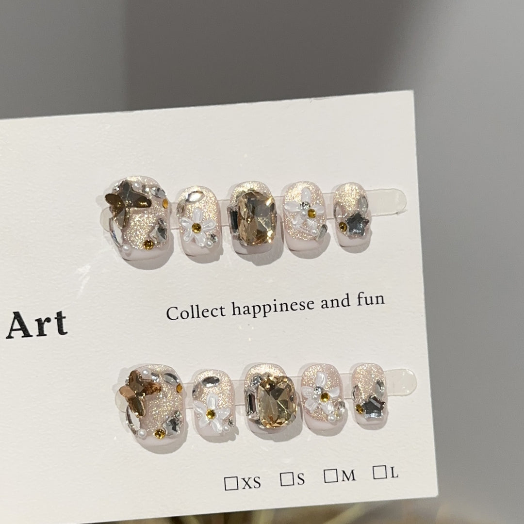 Decorative Floral Press-On Nail Art Set