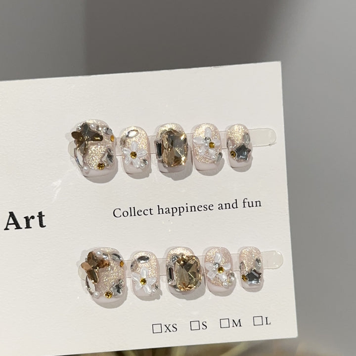 Decorative Floral Press-On Nail Art Set