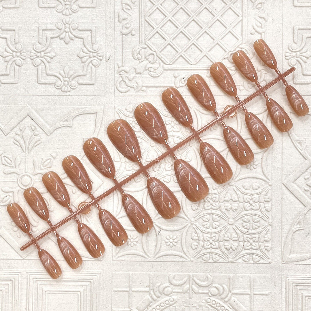 Glossy Elegant Almond-Shaped Press-On Nails Kalsten