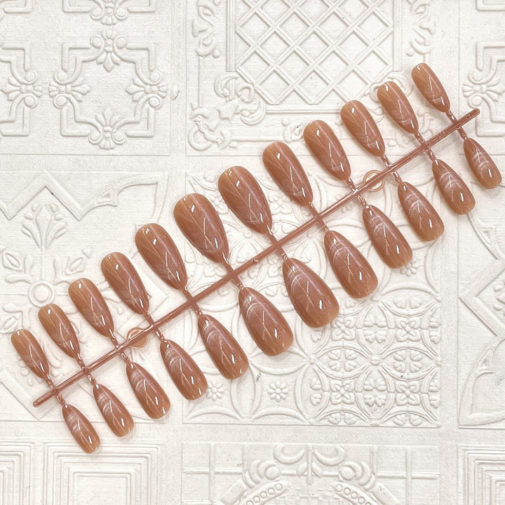 Glossy Elegant Almond-Shaped Press-On Nails Kalsten