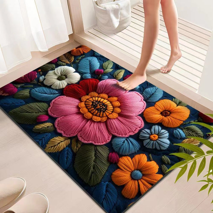 Floral Textured Indoor Mat Kalsten