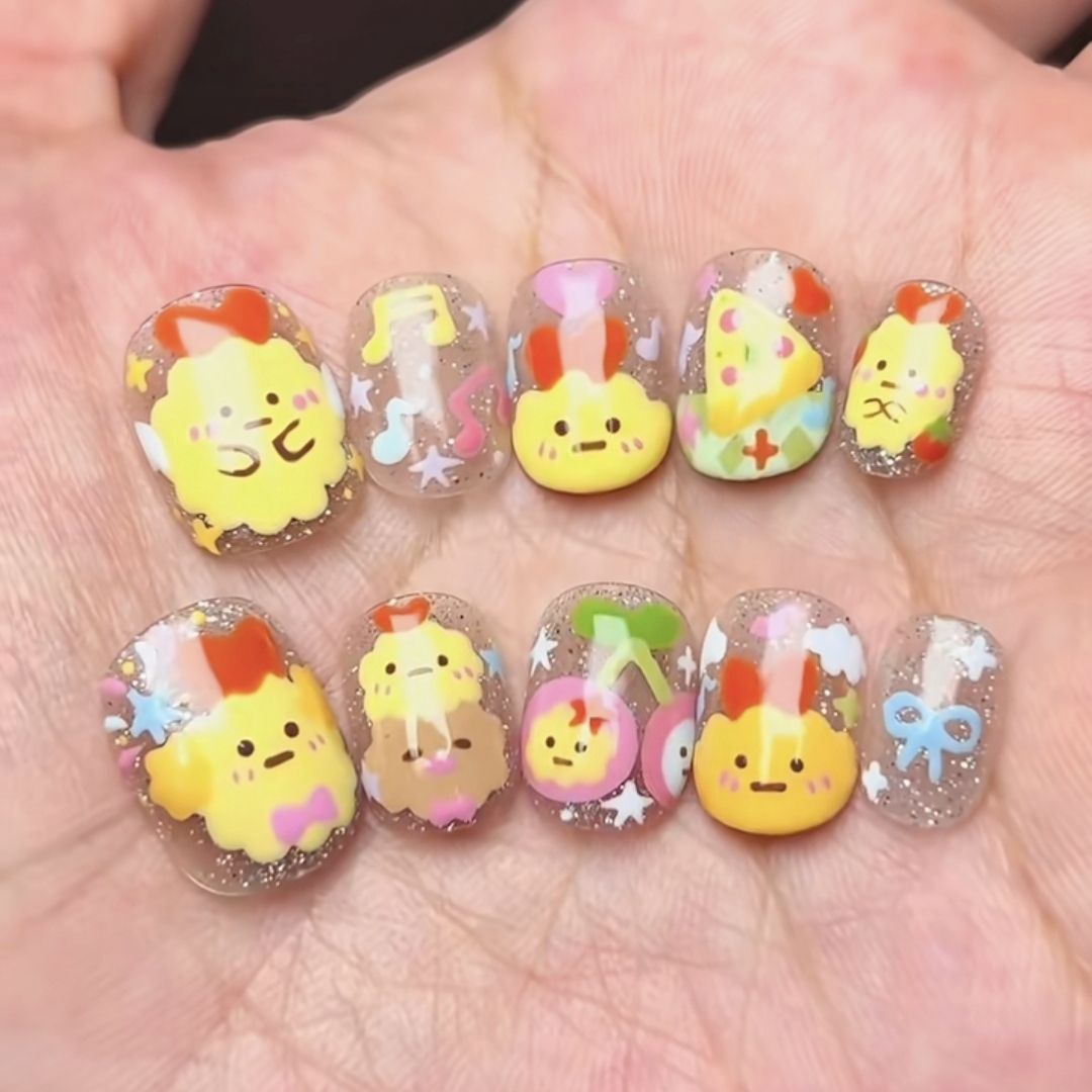 Cute Character Press-On Nail Art Set Kalsten