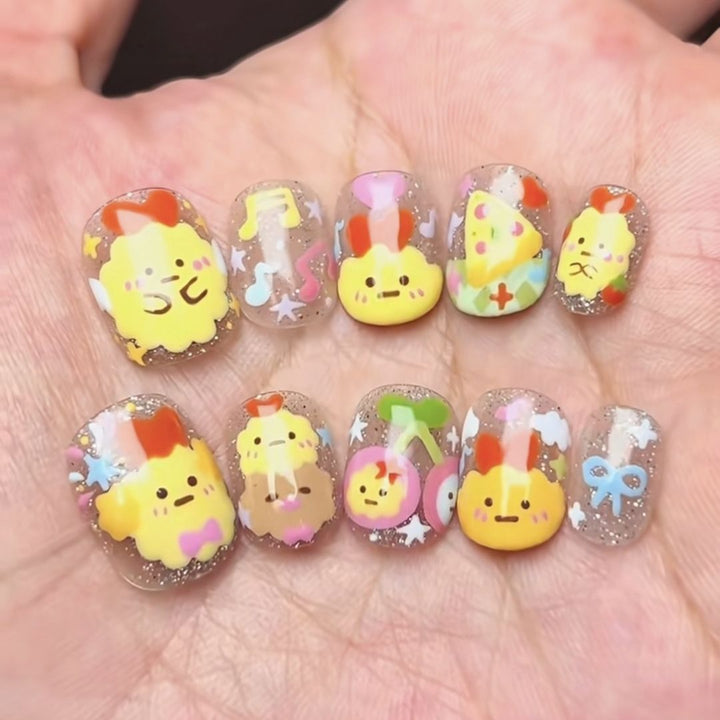 Cute Character Press-On Nail Art Set Kalsten