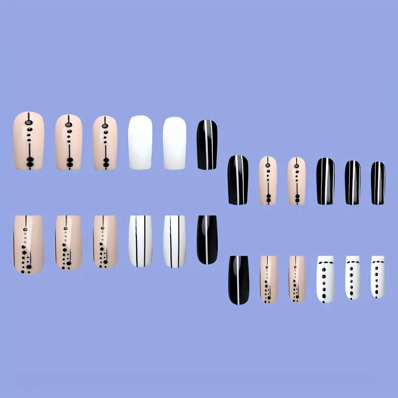 Artistic Geometric Press-On Nail Art Kalsten
