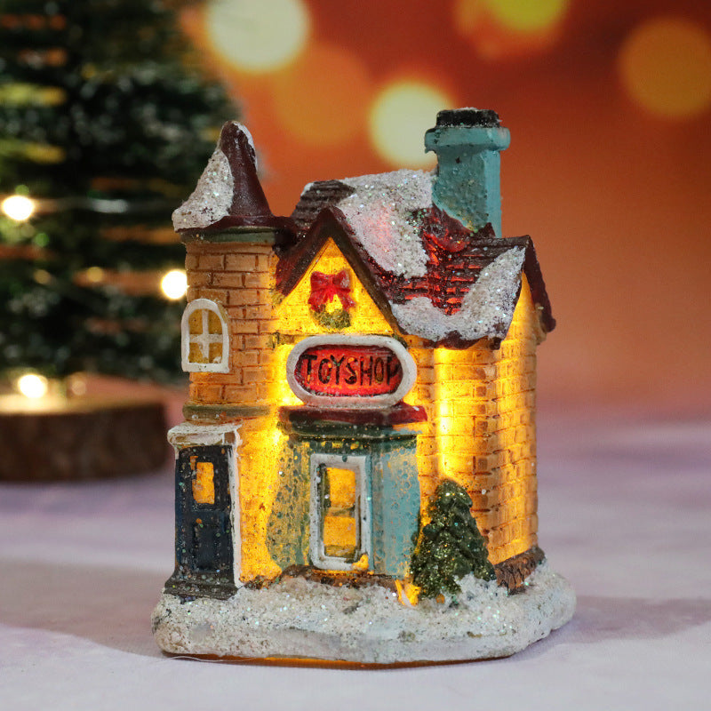 Decorative Christmas Toy House Figure