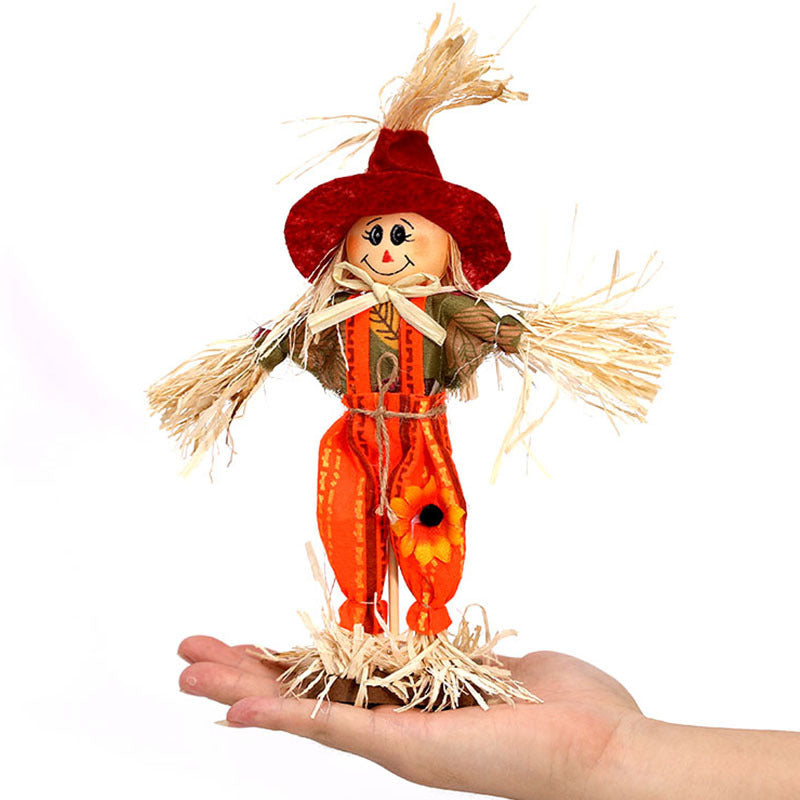 Whimsical Decorative Scarecrow Figurine