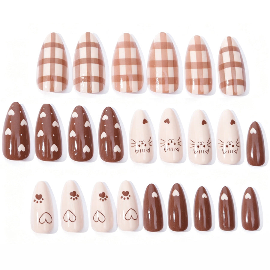 Artistic Cat-Themed Press-On Nail Set Kalsten