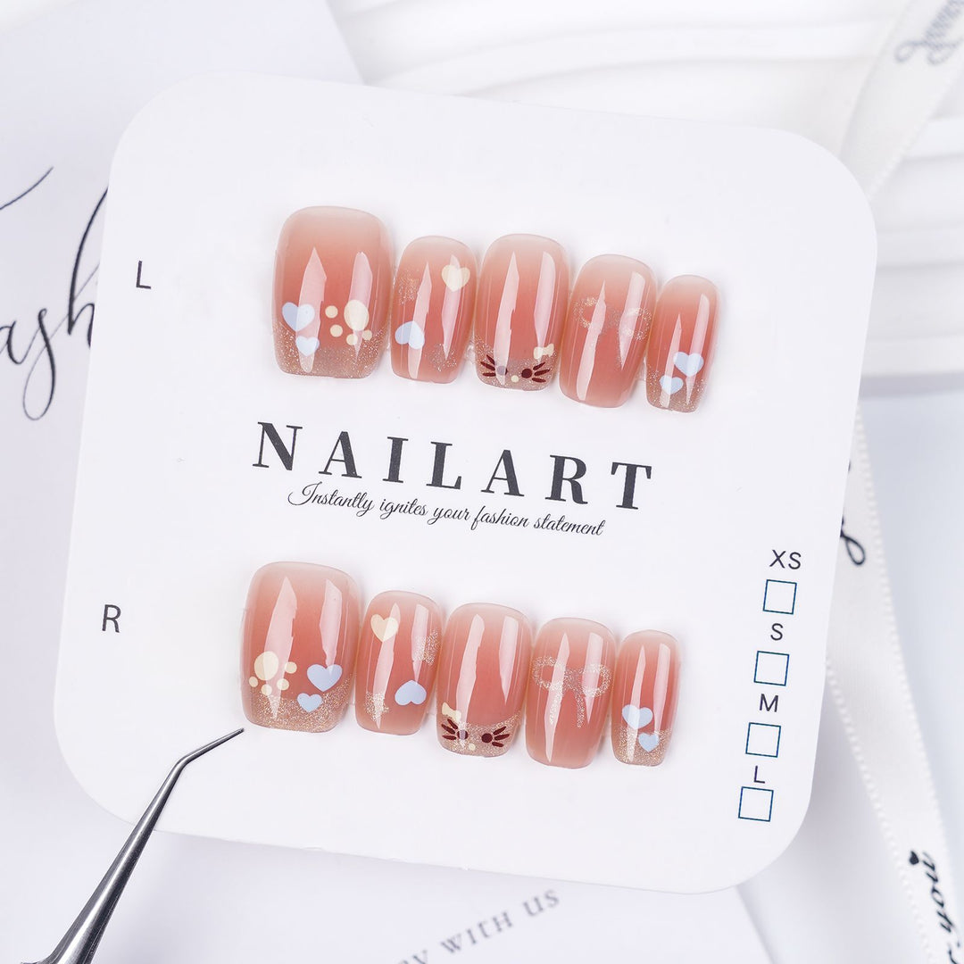 Cute Bear-Themed Press-On Nail Set Kalsten