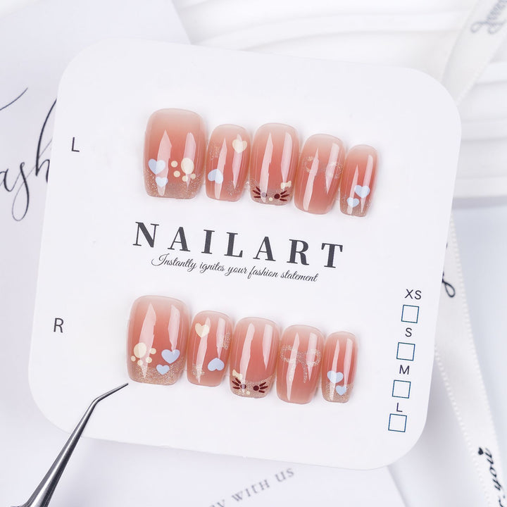 Cute Bear-Themed Press-On Nail Set Kalsten