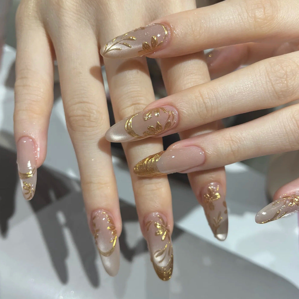 Elegant Floral Art Press-On Nails Kalsten