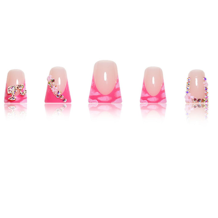 Artistic Press-On Nail Extensions with Rhinestone Accents Kalsten