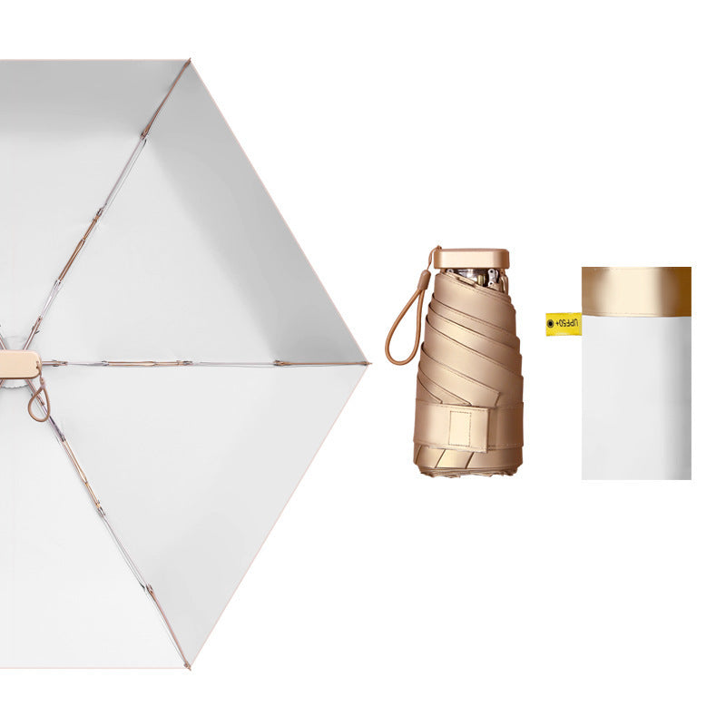 Women's practical and elegant folding umbrella with integrated drinking bottle Kalsten