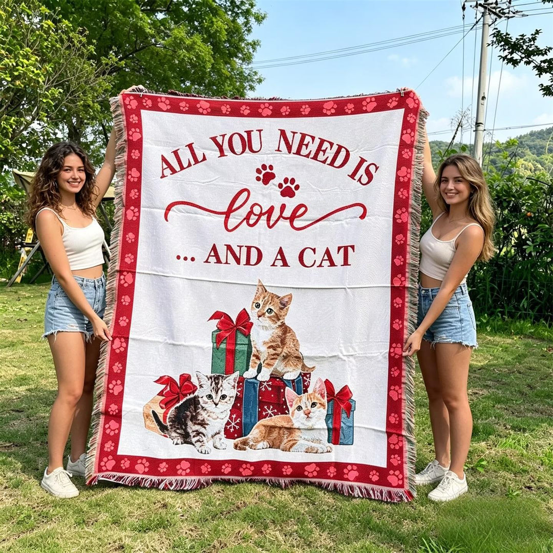 Cozy Cat-Themed Throw Blanket