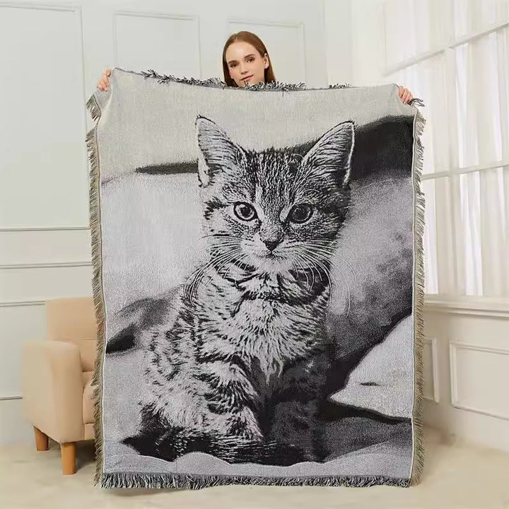 Cat-Themed Cozy Throw Blanket