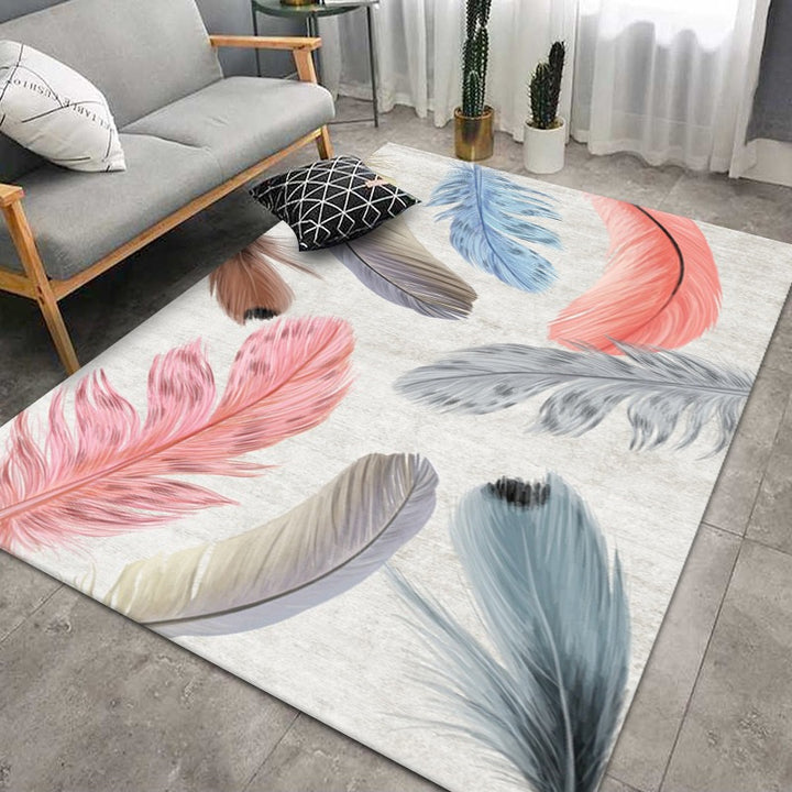 Artistic Feather Pattern Carpet