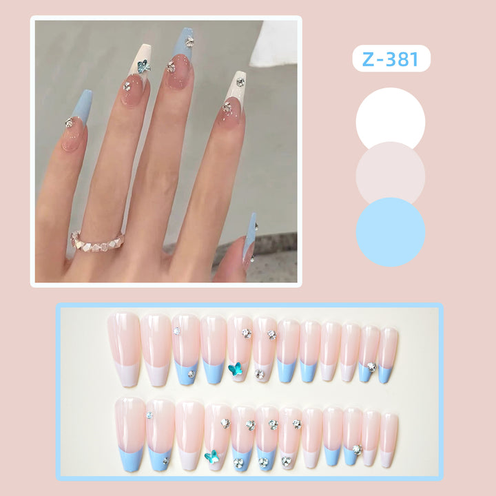 Elegantly Designed Press-On Nails with Decorative Accents