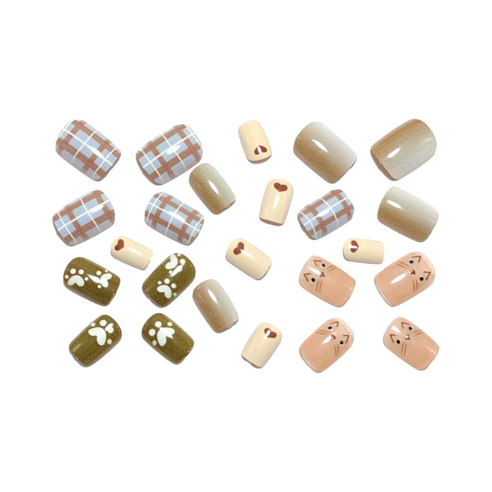 Artificial Nail Set with Playful Animal Designs Kalsten
