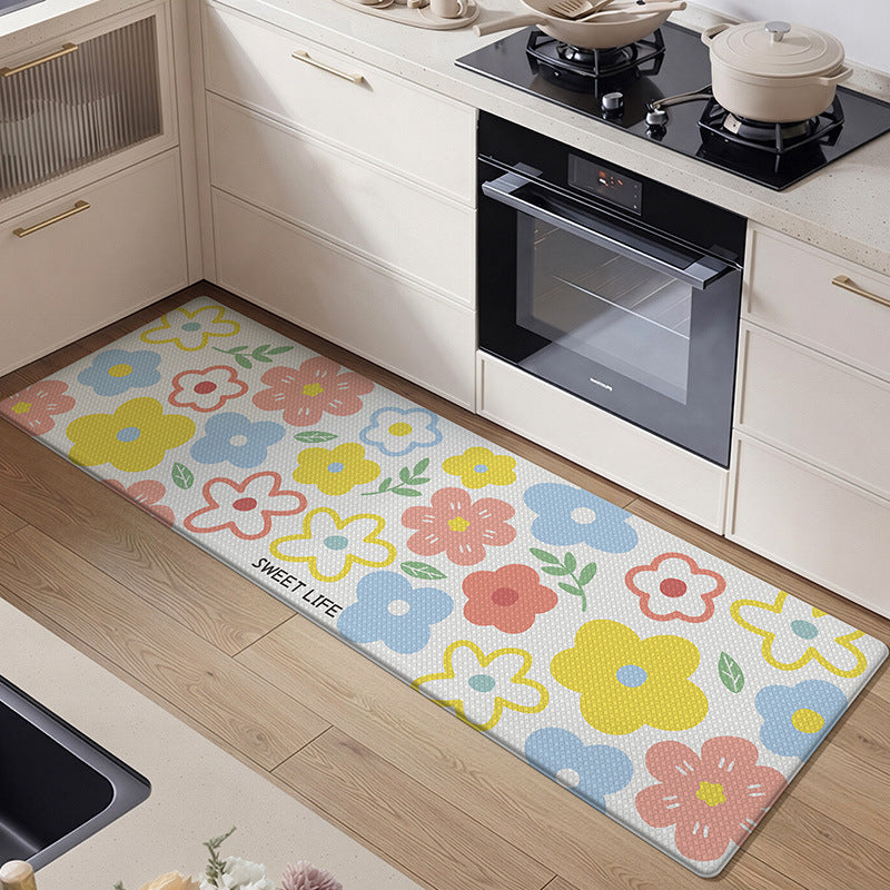 Floral Pattern Kitchen Comfort Mat