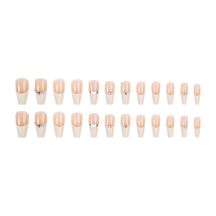Artificial nail set with elegant flower and glitter decorations Kalsten