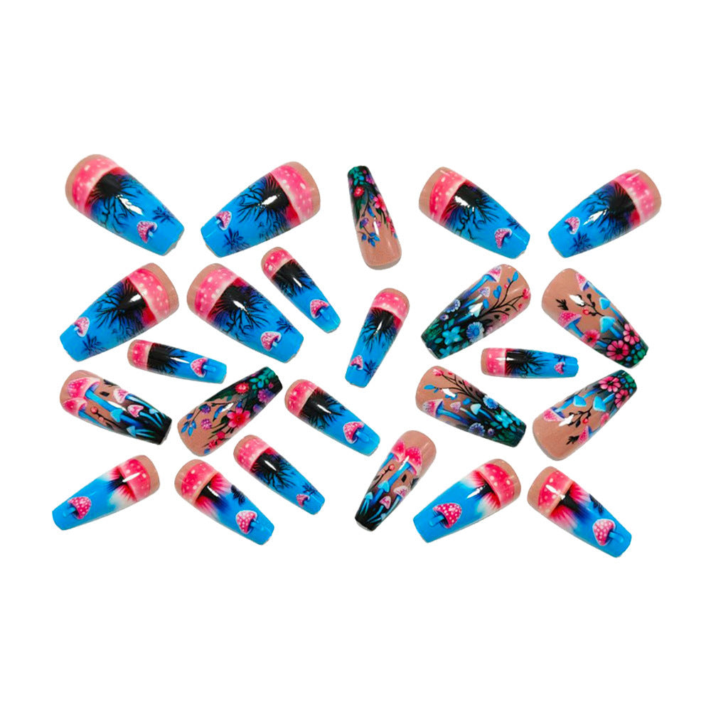 Creative flower and mushroom design artificial nails Kalsten