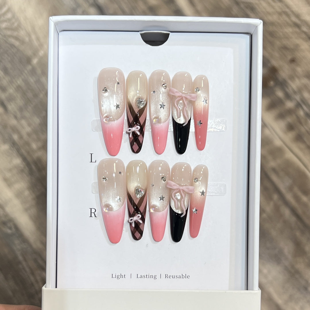 Premium Decorative Stiletto Press-On Nail Set Kalsten