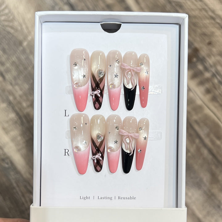 Premium Decorative Stiletto Press-On Nail Set Kalsten