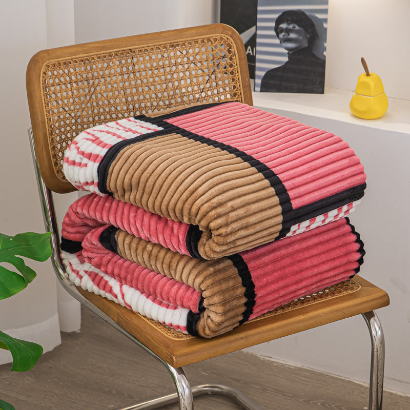 Textured Ribbed Throw Blanket