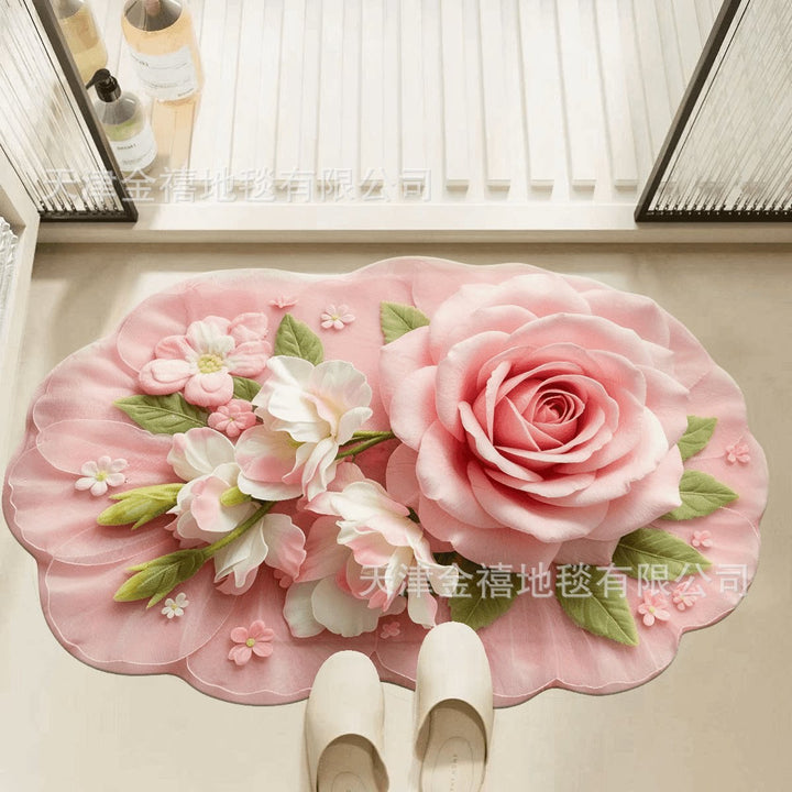 Luxurious Floral Pattern Bath Mat