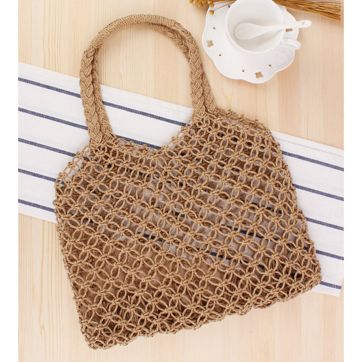 Fashionable net tote bag made from natural materials Kalsten