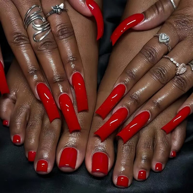 Glossy Long Press-On Nail Set Kalsten