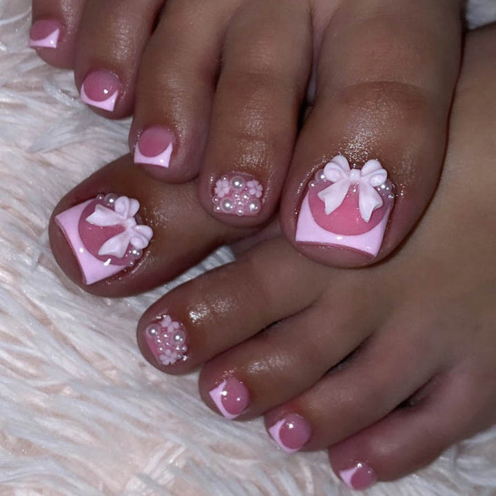 Nail art set with cute 3D bows and pearl embellishments Kalsten