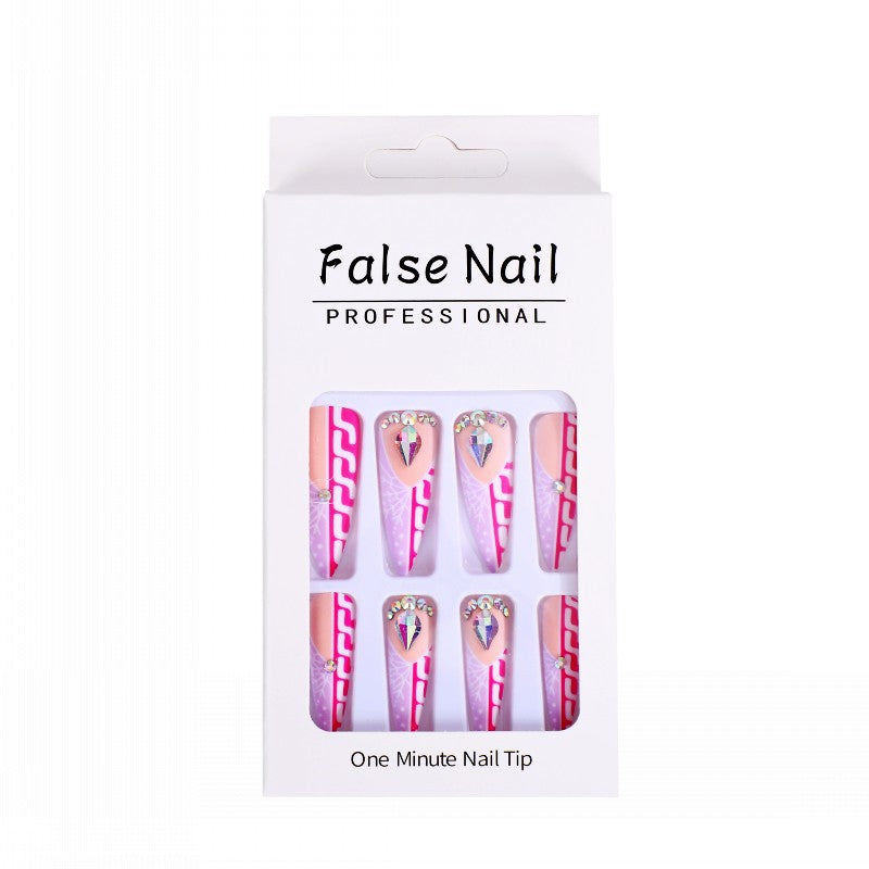Creative Stiletto Art Nails with Geometric Patterns Kalsten