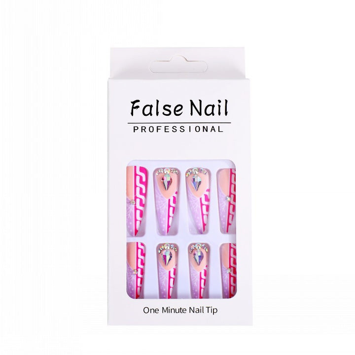 Creative Stiletto Art Nails with Geometric Patterns Kalsten