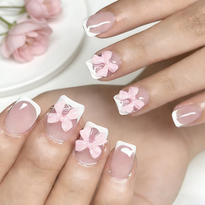 Floral Embellished Press-On Nail Art Kalsten